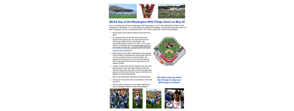 MCAA Day at the Washington Wild Things on May 28